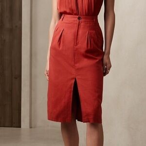 NWT Banana Republic Linen Blend Midi Skirt